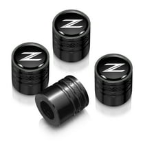 Nissan 370Z Z Logo Black on Black Aluminum Cylinder-Style Tire Valve Stem Caps