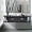 black, variant on Immere Wall Mount Salon Station with Locked Drawers,Styling Barber Station for Hair Stylist,Barbershop Bathroom Dresser Barber Studio,Black+White