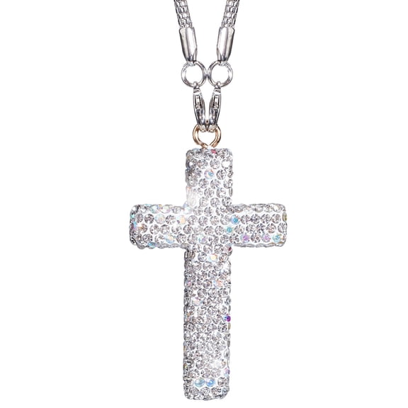 Bling Car Hanging Ornament Rhinestone Rear View Mirror Hanging Pendant DIY Car Rearview Mirror Decoration Charm White