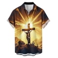 thumbnail image 4 of Yaoyar Mens Casual Holiday Collared Shirts Christian Cross Hawaiian Shirt Funny Short Sleeve Shirts Jesus Button Down Shirt Summer, 4 of 6