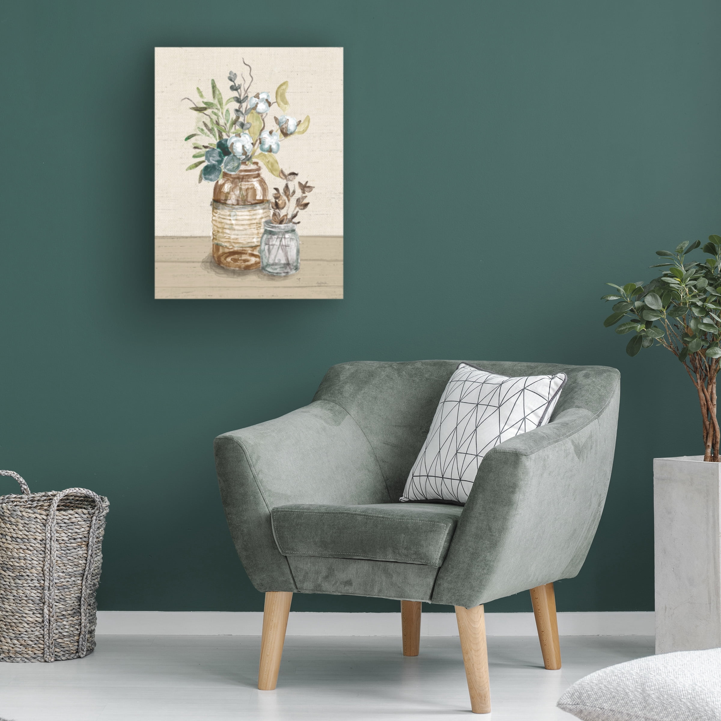 Mary Urban 'Cotton Bouquet III Cream' Canvas Art