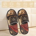 thumbnail image 2 of Fotbe Western French Bulldog Cowboy Pantuflas Peludas para Mujer con Estampado, Zapatillas de Peluche, Zapatos de Invierno para Casa, Uso Interior y Exterior-Medium, 2 of 8