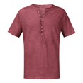 thumbnail image 3 of Yiaimeir ‌Retro Plaid Short Sleeve Tops Men's Summer Solid Color Casual Fashion‌ T-Shirt, 3 of 4