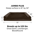 thumbnail image 3 of Furhaven Cama ortopédica para perros grandes con refuerzos extraíbles y funda lavable, para perros de hasta 125 libras - Sofá de felpa y gamuza - Espresso, Jumbo Plus/XXL, 3 of 5