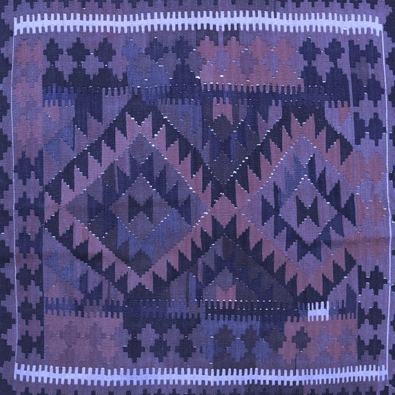 Ahgly Company Indoor Square Oriental Blue Traditional Area Rugs, 3' Square