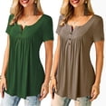 thumbnail image 4 of Douhoow Plus Size Summer Women Loose T-Shirt Short Sleeve Tops Solid Color Tee S-5XL, 4 of 7