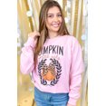 thumbnail image 4 of Festive Halloween Sweatshirt: Pink Leopard Print with Bowknot Detail, 4 of 8