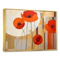 thumbnail image 2 of Designart "Cubic Flowers In Bold Orange" Modern Geometric Floater Framed Wall Art Living Room, 2 of 5