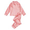 thumbnail image 4 of TAIAOJING Lightweight Satin Pajamas Family Pajamas Set Matching Christmas Striped Print Pants Family Blouse Pajamas Family Loungewear Lapel Shirts With Button, 4 of 6