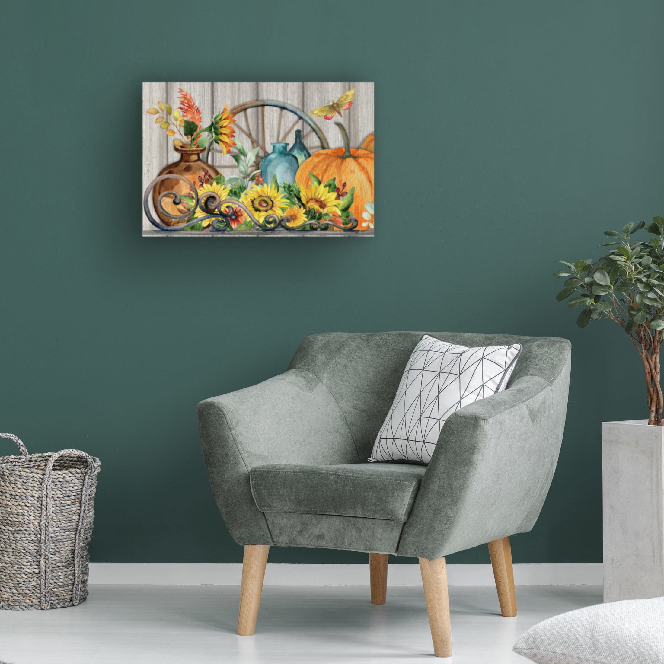 Canvas Wall Art - Jean Plout 'Thankful Heart B' Wall Art for Living Room, Bedroom, or Office Décor by Trademark Fine Art - 19 x 12 Inches