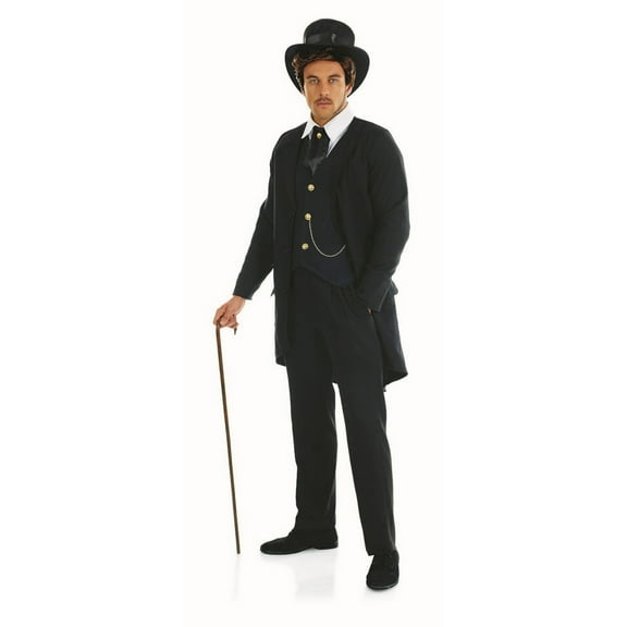 Fun Shack Mens 1920s Victorian Gentleman Adult Fancy Dress Costume Book Day Week Halloween Black L
