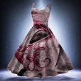 thumbnail image 2 of Mardi Gras Outfits Women Sleeveless Knee Length Retro A Line Flared Swing Formal Prom Party Dress Red L, 2 of 4