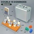 thumbnail image 3 of Mexican Train Dominoes Set Double 15 with 8 Holders - Wooden Hub and Tiles Holders - Double 15 with Dots (D15 + 8 Holders), 3 of 7