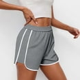 thumbnail image 4 of Bloomae Women Running Shorts Stretch Tummy Control Athletic Shorts Summer High Waisted Tennis Sporty Workout Gym Shorts Gray L, 4 of 5