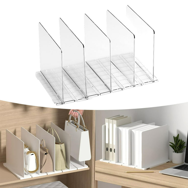  Clear Acrylic Shelf Dividers for Closets - Book Shelves Purse  and Sweater Organizer Craft Room Organizers Clothes Separators - Shelf  Dividers for Wood Shelves - 6 Pack : Home & Kitchen