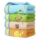 thumbnail image 1 of Juego de 4 toallas de baño suaves para niños, 4 colores, 100 % algodón, toallas faciales, toalla de baño para bebés y niños (25 x 50 cm, animales coloridos)., 1 of 6