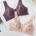 thumbnail image 4 of Fsqjgq Womens Underwear High Impact Sports Bras for Women Daisy Bras for Older Women Front Closure Bras Comfort Bra Plus Size Wireless Bra Nipple Covers Cotton Blend Underwire Bra Bandeau, 4 of 5