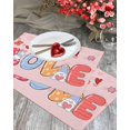 thumbnail image 3 of Valentines Placemats Love Heart Balloon Valentines Day Place Mats for Dining Room Gnome Flowers Washable Table Mats for Kitchen Dining Decorations Set of 6, 3 of 6