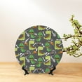 thumbnail image 6 of Picia Cartoon Dinosaurs (2) Pattern Bone China Decorative Plate – Wall Decor with Stand and Adhesive, Elegant Ornament for Living Room, Office, or Entryway-6in, 6 of 6