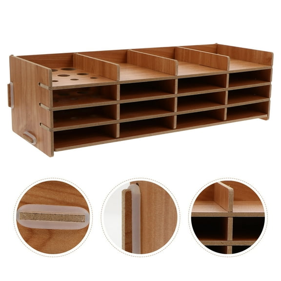 FUTUREORYY Crafting Home Use Storage Tray Light Brown 1 Set 10.61X3.93X3.07in