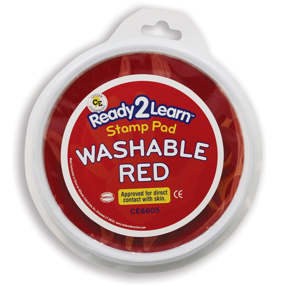 Jumbo Circular Washable Paint/Ink Pad, Red, Set of 6