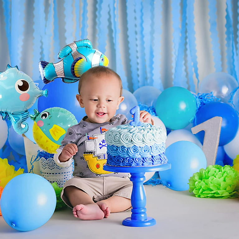 SPECOOL Boys Girls Ocean Themed Birthday Party Decorations, Under The Sea  Party Supplies, Marine Animals Balloon with Happy Birthday Banners Decor  for 1st Kids Baby Shower 