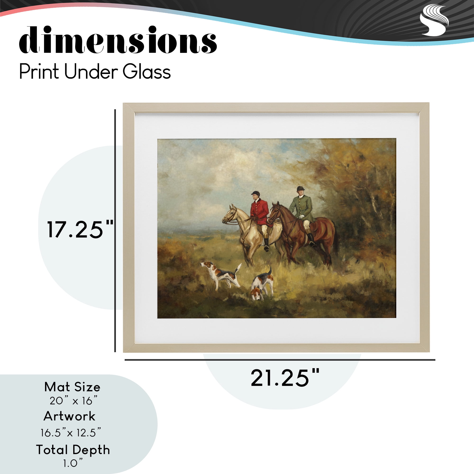 Stupell Industries Autumn Riders with Hounds Birch Framed Print Under Glass, design by Ziwei Li