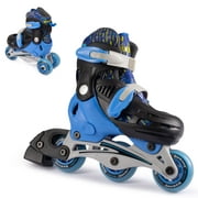 New Bounce  Convertible Skates/Roller Blades for Toddlers - Junior Shoe Size 8-11 (Blue)