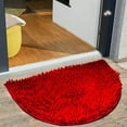 thumbnail image 7 of Mecorevxz Semi-circular Floor Mats,Entrance Entrance Bedroom Kitchen Living Room Carpet Bathroom Entrance Absorbent Non-slip Mat Floor Mat, Super Absorbent,Courtyard Swimming(Red), 7 of 7