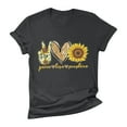 thumbnail image 6 of Lilgiuy Sales Online Women Peace Love Sunshine Letter Shirt Summer Short Sleeve Top Sunflower Print Casual Crewneck T-Shirt Soft Blouse Tee, 6 of 6
