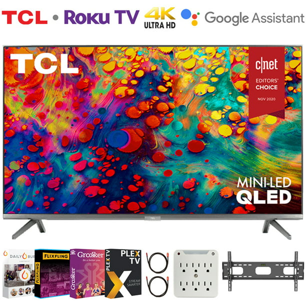 Tcl 65r635 65 Inch 6 Series 4k Qled Dolby Vision Hdr Roku Smart Tv Bundle With 37 100 Wall Mount 2x 6ft Hdmi 2 0 Cable Surge Adapter Com - How To Wall Mount A 65 Inch Tcl Tv