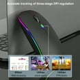 thumbnail image 4 of Silent Ergonomic Wireless RGB Mouse  Rechargeable  Multi-Device for PC Mac iPad Laptop Desktop, 4 of 7