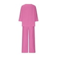 thumbnail image 5 of 2 Piece Sets Tracksuit for Women Casual Summer Travel Vacation Outfits Short Sleeve Sweatsuits Matching Wide Leg Crop Pants Tracksuits Lounge Sets Hot Pink S, 5 of 6