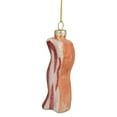 thumbnail image 3 of Northlight 3.5" Pink and White Strip of Bacon Glass Christmas Ornament, 3 of 5