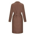 thumbnail image 6 of Yigetop Womens Trench Coat Womens Long Trench Coat Oversized Double Breasted Lapel Overcoat Outerwear with Belt 2025 Fall Fashion Clothes Womens Winter Coats Clearance Khaki M, 6 of 6