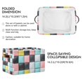 thumbnail image 2 of Yayeee 2 Pack Canvas Storage Basket with Handles for Shelves Fabric Bins Closet Organizer, Gray Checkered Pattern, 2 of 8