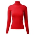 thumbnail image 1 of Made by Olivia Women's Solid Long Sleeve Ribbed Turtleneck Sweater Knit Top, 1 of 4