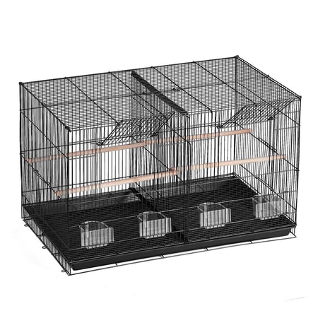 30-inch Bird Cage, Stackable Parakeet Cage for Small Birds, Divided Cage for Canaries, Cockatiels, Lovebirds, Finches, Budgies, Conures, with Handle & Perches