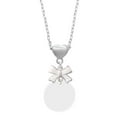 thumbnail image 1 of Delight Jewelry Acrylic 7/8" Disc Imitation Pearl White Bow Heart Necklace, 1 of 4