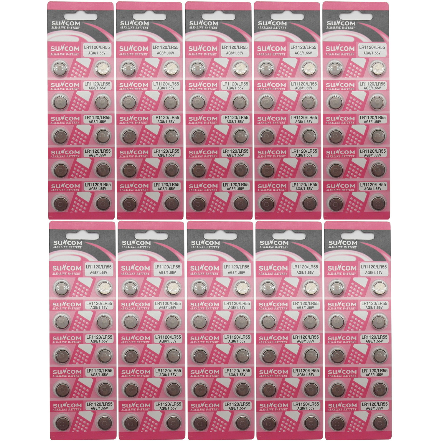 (100 pcs) AG8 Alkaline 1.5V Button Cell Battery Single Use