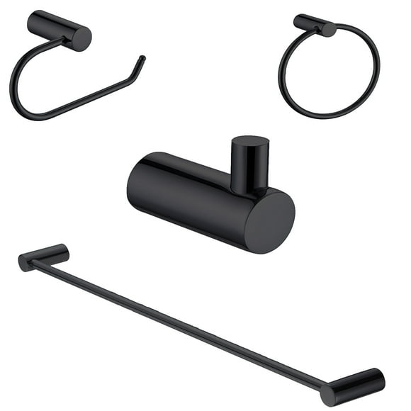Juego De 4 Accesorios Para Baño Rubinett Acero inóxidable 304 Negro Mate