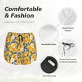 thumbnail image 4 of Gukieu Vintage White Yellow Sunflower Print Women's Sports Shorts with Drawstring Elastic Waistband for Running, Yoga, Fitness-XX-Large, 4 of 7