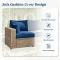 thumbnail image 2 of Pakunoda Outdoor Cushions Replacement, 8 Piece Sectional Cushion Fits 3-Seat, 4” Foam Deep Seat, for Patio Rattan Wicker Replacement Cushion, Liner&Cover, Blue, 2 of 7