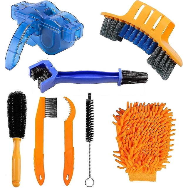 Bike Chain Cleaning Kit, 8 Packs Precision Bicycle Cleaning Brush Tool Bike Chain Scrubber