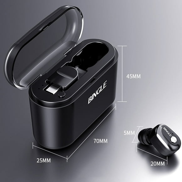 MKL Innovations® Single Mini Bluetooth In-Ear Earbud with Powerbank Black Color