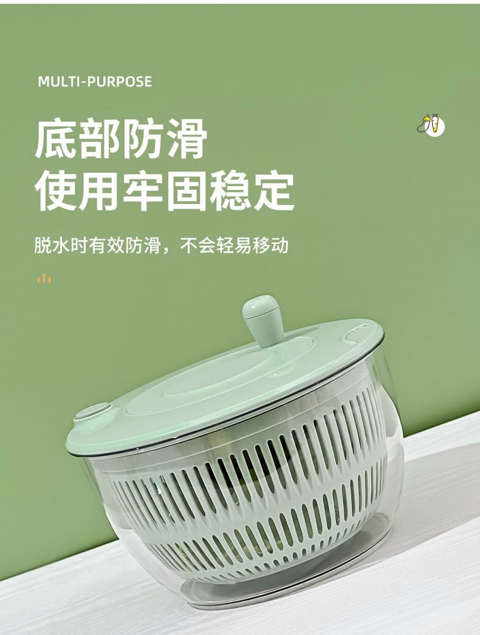MMJ Kitchen Appliances Salad Spinner 6 in 1 Manual Vegetable Chopper and Juicer with Interchangeable Blades for Food Prep
