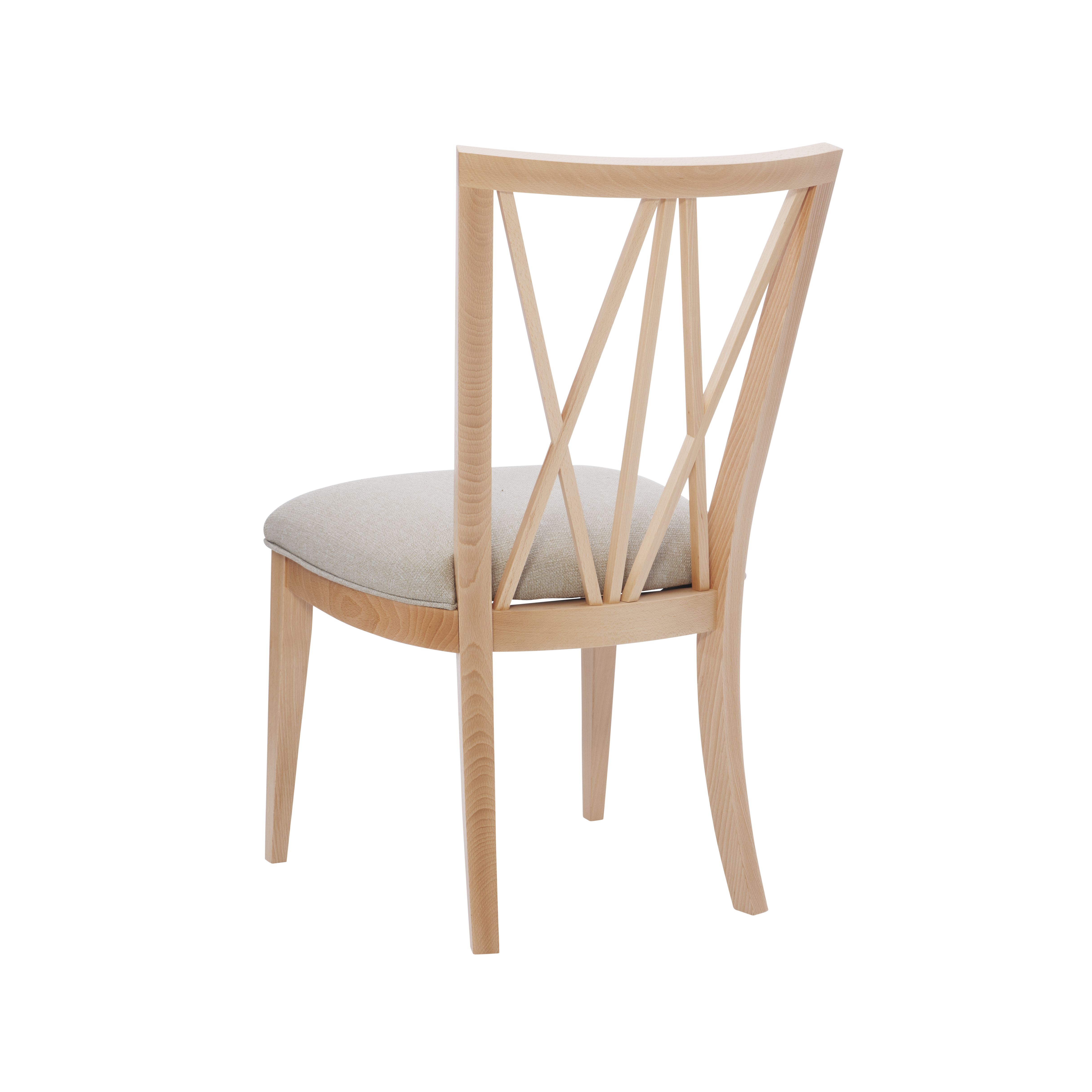 Linon Saxon Wood Dining Side Accent Chair, Set of 2, Natural with Beige Fabric