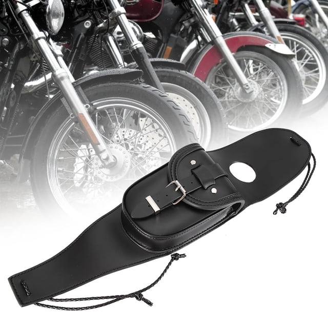 DEWIN Bolsa Deposito Moto - Accesorios Moto Custom Panel de la cubierta del depósito de combustible de cuero de PU negro de motocicleta universal con bolsa