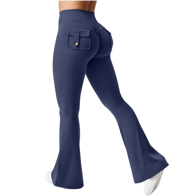 Women s Pants Flare Sweatpants Women Women s Workout Pants Womens Casual Solid Elastic High Waist Lifting Leggings Outdoor Fitness Running Climbing Flap Pocket Yoga Pants Walmart