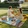 thumbnail image 4 of Spring Sunflowers Outdoor Rug for Patio/Deck/Porch, Non-Slip Large Area Rug 5 x 8 Ft, Yellow Floral Turquoise Farmhouse Wood Grain Indoor Outdoor Rugs Washable Area Rugs, Camping Rug Carpet Runner, 4 of 8